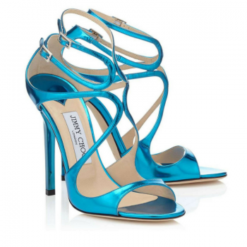 sandali azzurro metallizzato Jimmy Choo